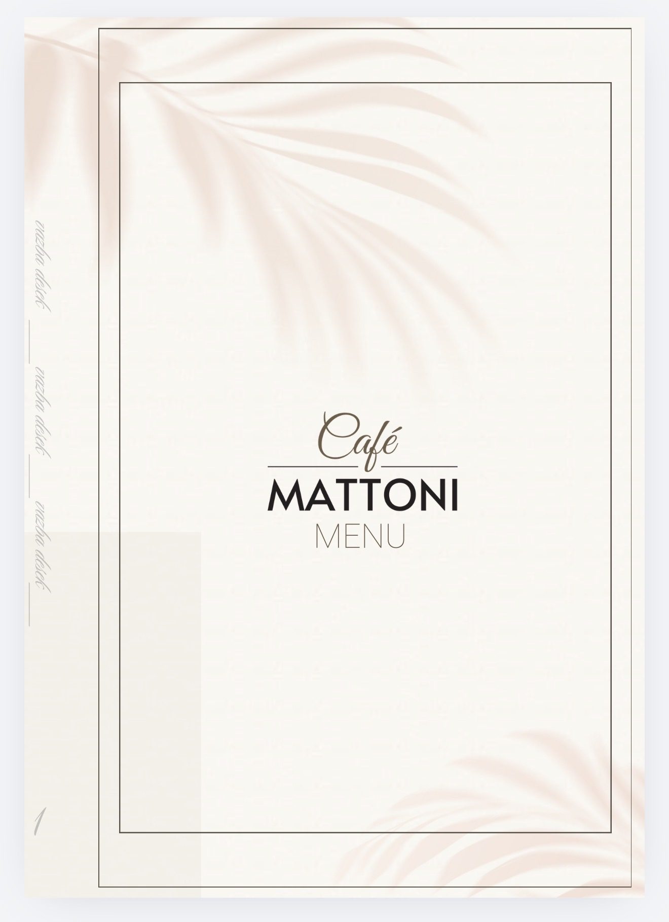 Café Mattoni — menu cover
