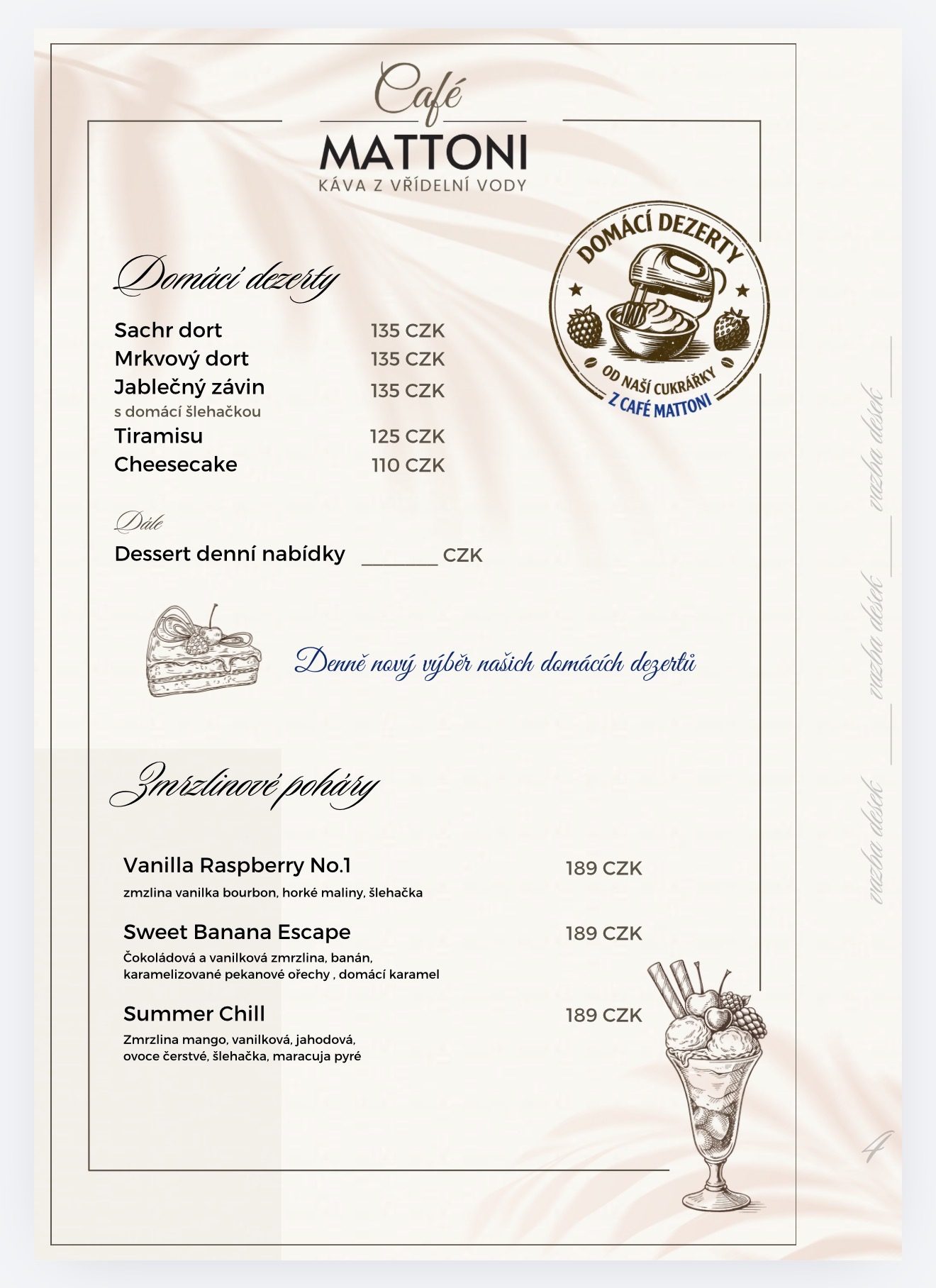 Café Mattoni — dezerty